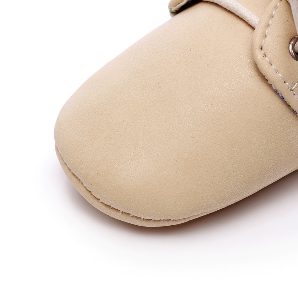 🌟3/$20 Tan baby toddler soft sole lace up oxford - Picture 3 of 8